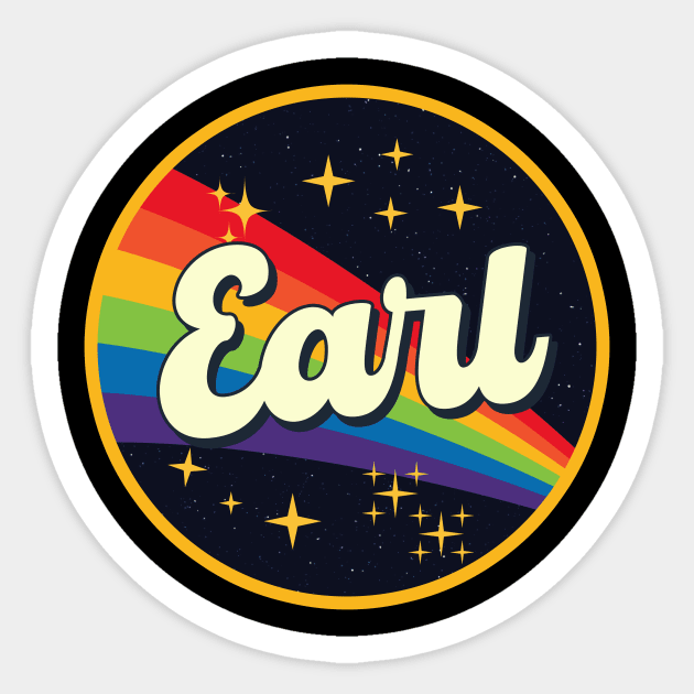 Earl // Rainbow In Space Vintage Style Sticker by LMW Art